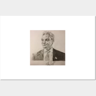 RAHM EMMANUEL PORTRAIT IN PENCIL Posters and Art